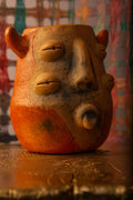 Jarrón de cerámica artesanal terracota